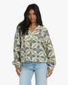 Sweat Sherpa Billabong ALL THE TIME 1/2 ZIP Mineral Blue L