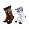 Santa Cruz Socks Kick Socks (2 Pack) Chestnut/Blk & Wht/Dk Moss