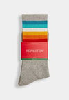 Jaquard Crew Sock Grey melange