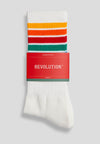 Jaquard Crew Sock White